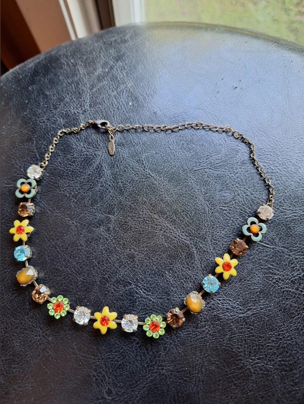 VOLM Vintage Colorful Statement Necklace Flowers Various Charms & Pendants